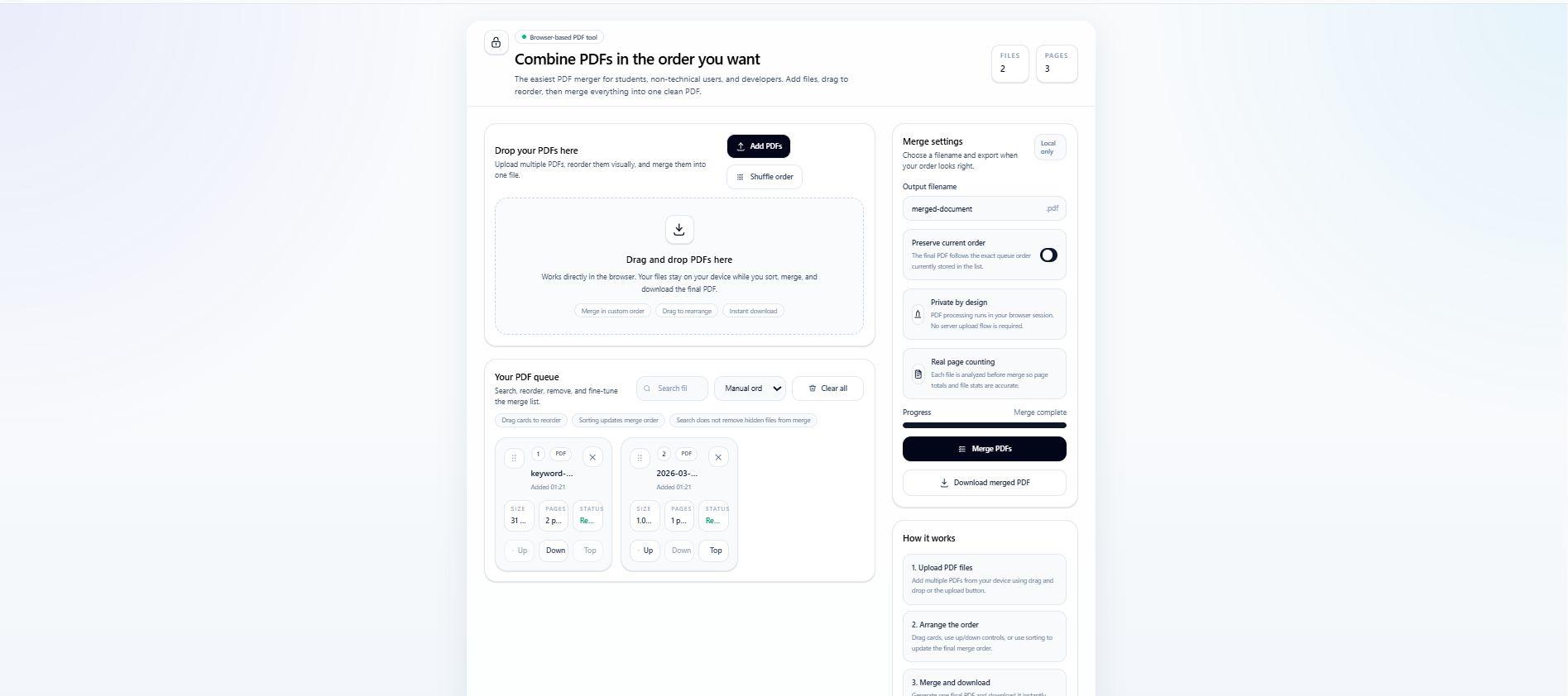 Merge PDF Documents screenshot 2