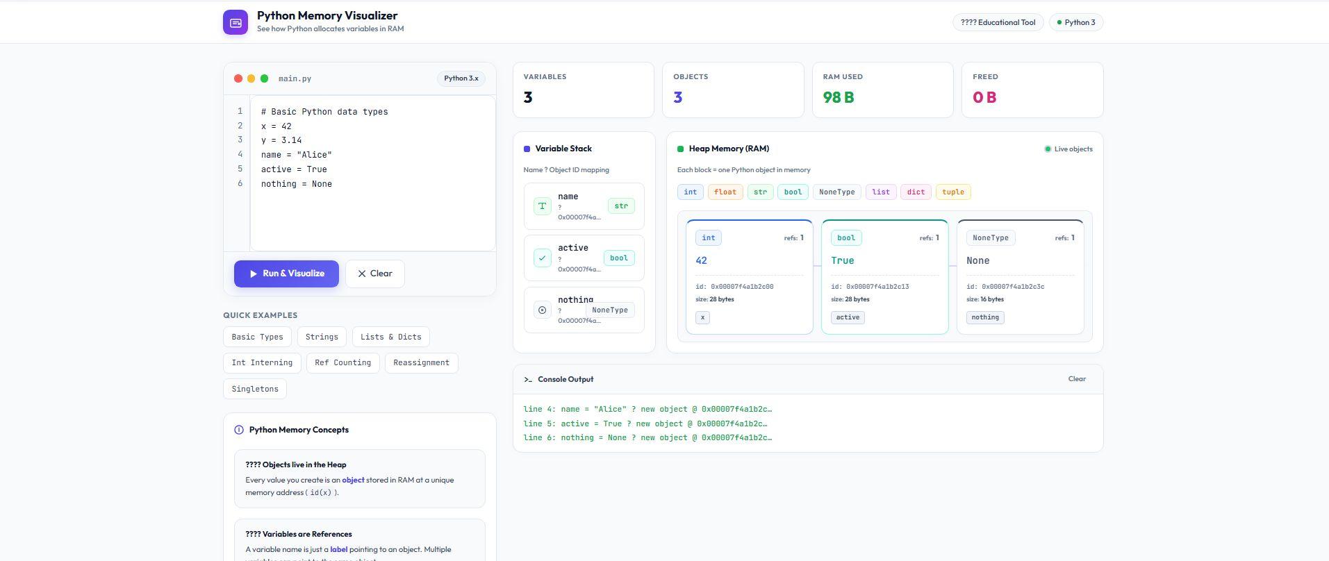 Python Memory Visualizer screenshot 4